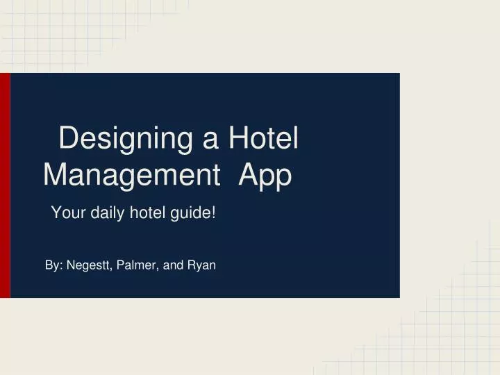 designing a hotel management app
