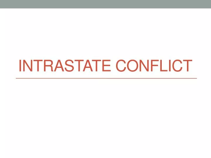 intrastate conflict