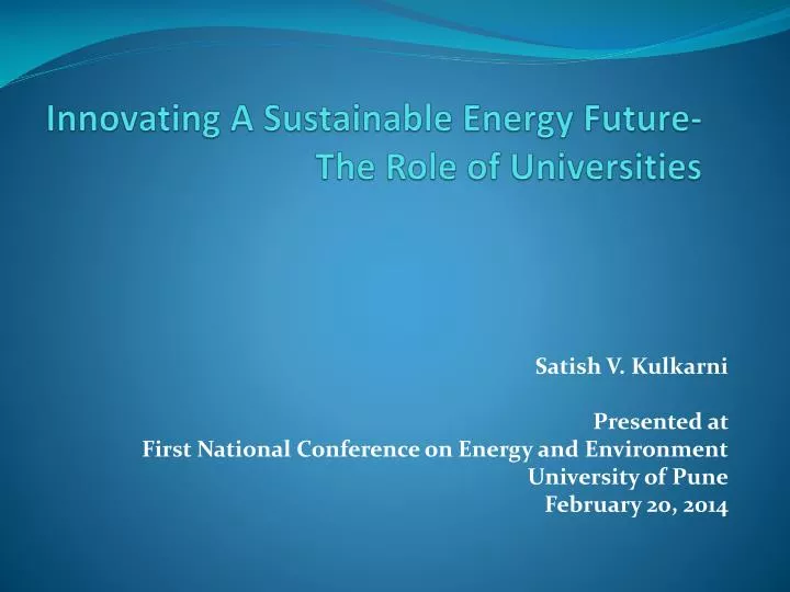 innovating a sustainable energy future the role of universities