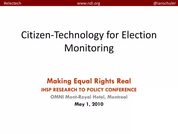 citizen technology for election monitoring