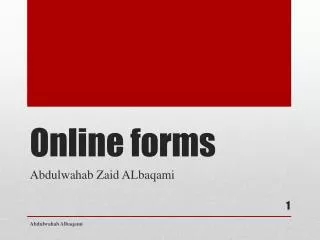 Online forms