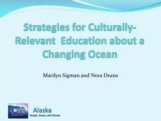 Strategies for Culturally-Relevant Education about a Changing Ocean