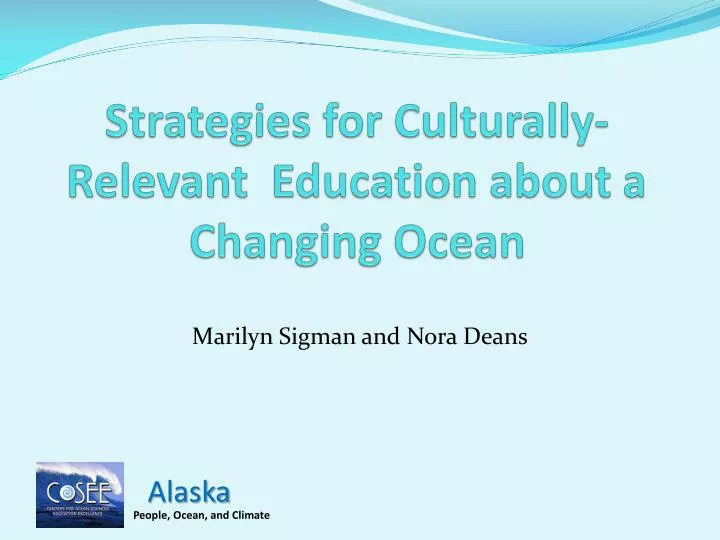 strategies for culturally relevant education about a changing ocean