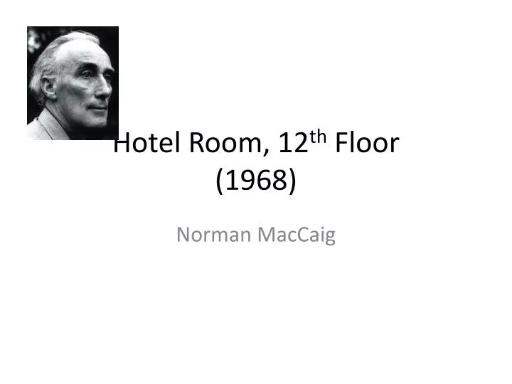 hotel room 12 th floor 1968