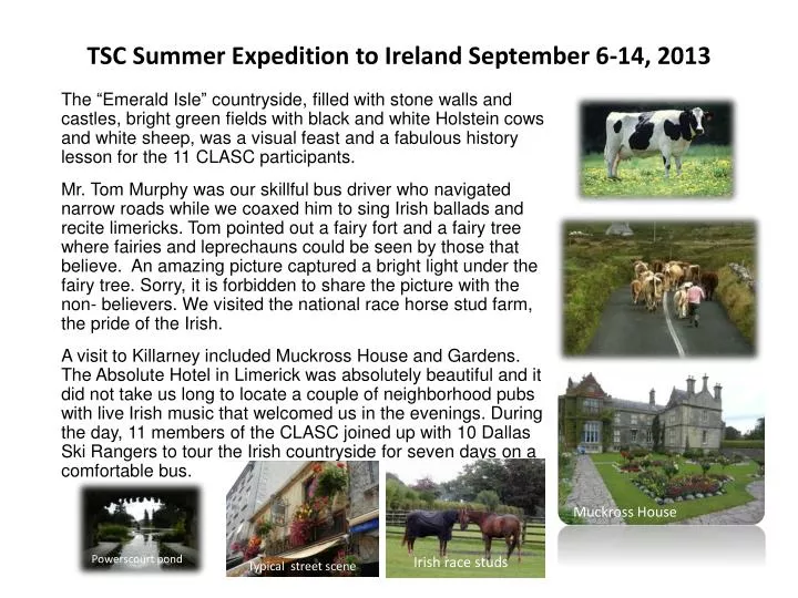 tsc summer expedition to ireland september 6 14 2013