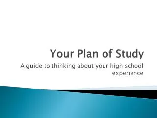 Your Plan of Study