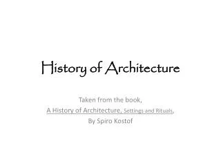 History of Architecture