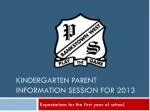 Kindergarten Parent Information Session for 2013 - slide 1