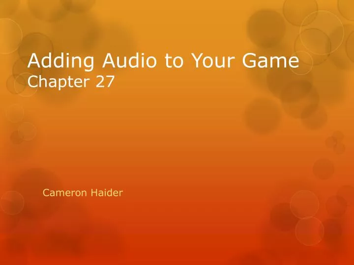 adding audio to your game chapter 27