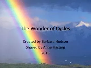 The Wonder of Cycles