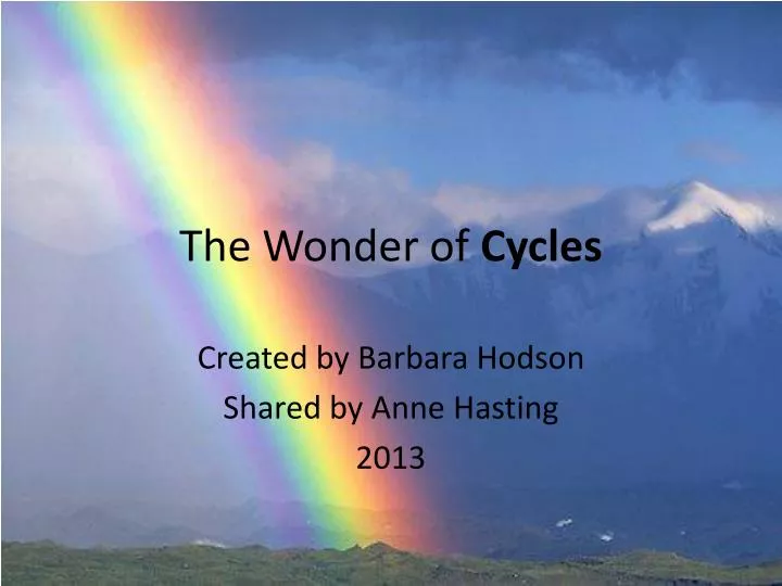 the wonder of cycles