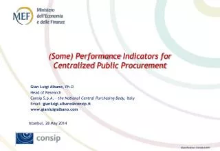 (Some) Performance Indicators for Centralized Public Procurement