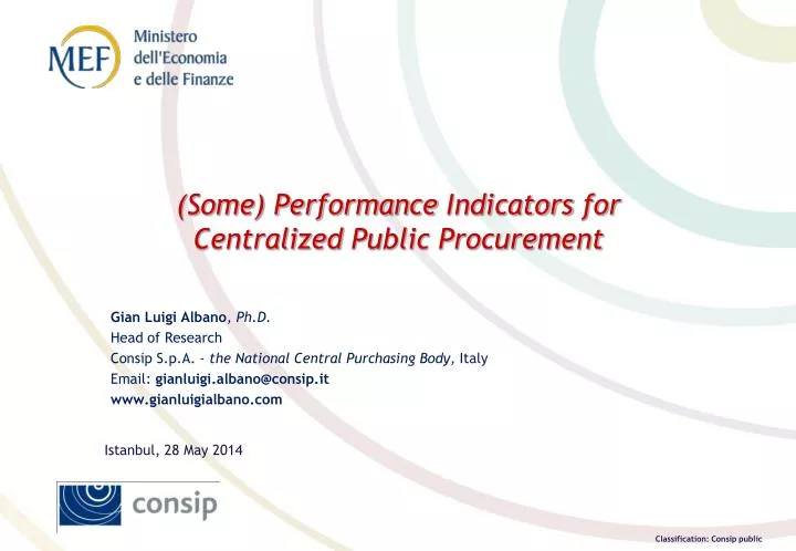 some performance indicators for centralized public procurement