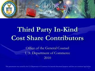 Third Party In-Kind Cost Share Contributors