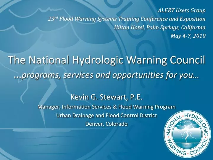 the national hydrologic warning council programs services and opportunities for you