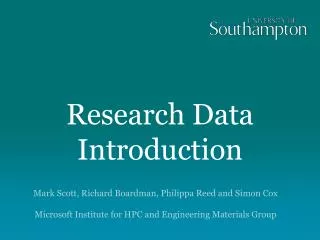 Research Data Introduction