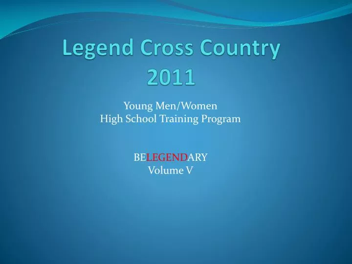 legend cross country 2011