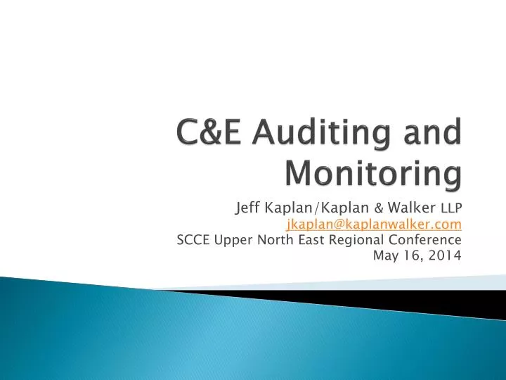 c e auditing and monitoring