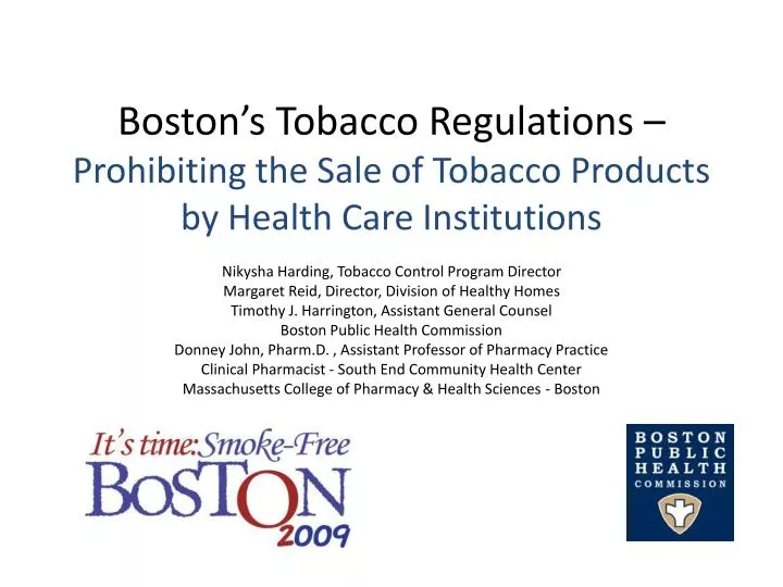 boston s tobacco regulations prohibiting the sale of tobacco products by health care institutions