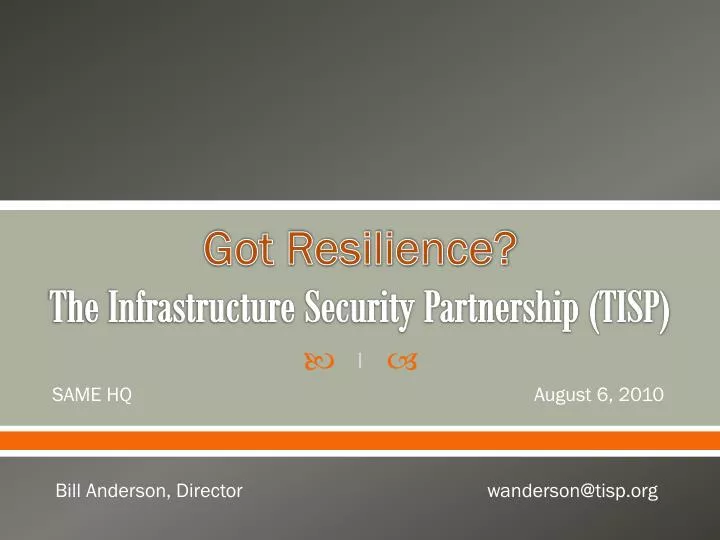 got resilience the infrastructure security partnership tisp