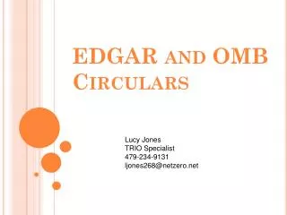 EDGAR and OMB Circulars