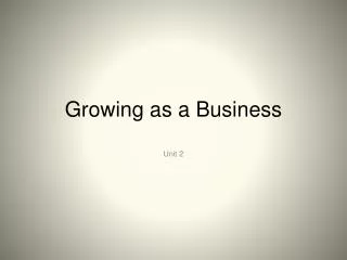Growing as a Business