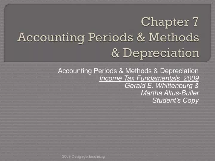 chapter 7 accounting periods methods depreciation