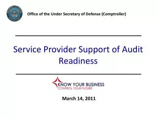 Service Provider Support of Audit Readiness