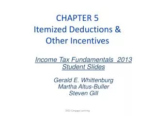 chapter 5 itemized deductions other incentives