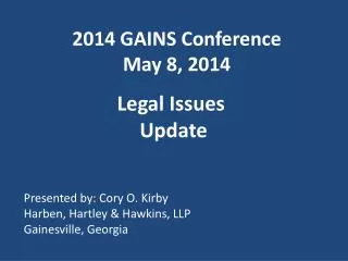 2014 GAINS Conference May 8, 2014