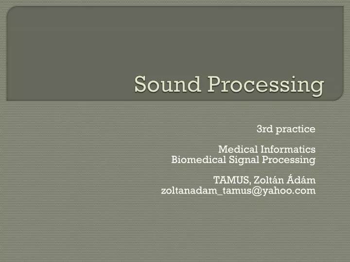 sound processing