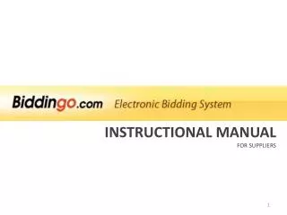Instructional Manual For suppliers