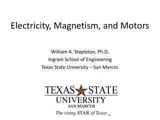 Electricity, Magnetism, and Motors