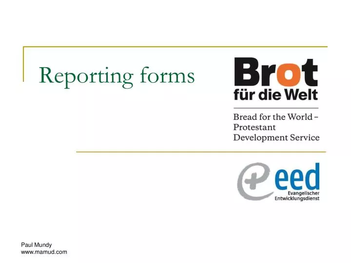 reporting forms