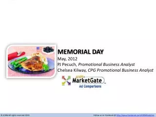 Memorial Day May, 2012 PJ Pecuch, Promotional Business Analyst Chelsea Kilway, CPG Promotional Business Analyst