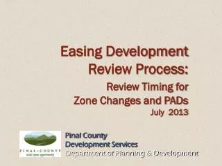 Pinal County Development Services Department of Planning &amp; Development