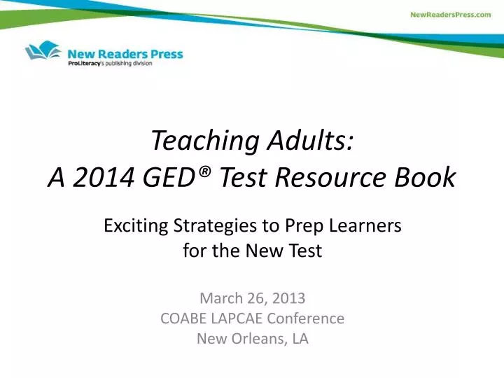 teaching adults a 2014 ged test resource book