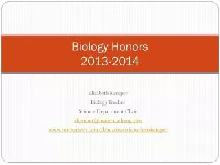 Biology Honors 2013-2014