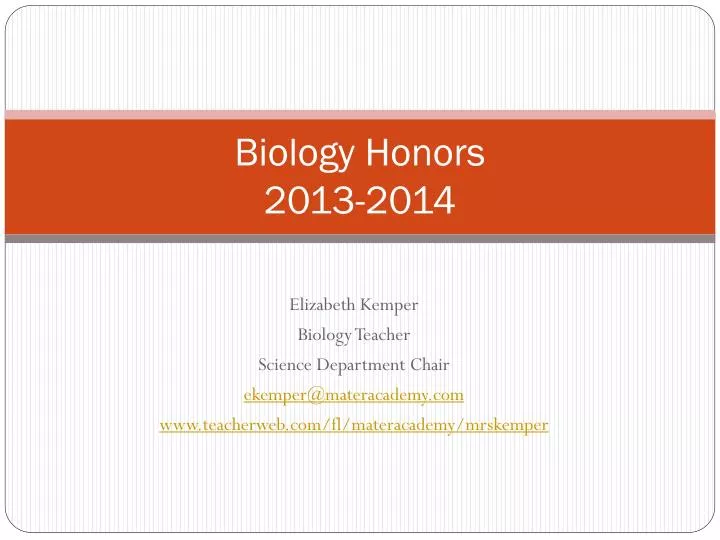 biology honors 2013 2014