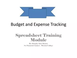 Budget and Expense Tracking