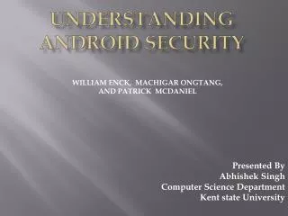 Understanding Android Security