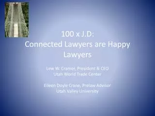 100 x J.D: Connected Lawyers are Happy Lawyers