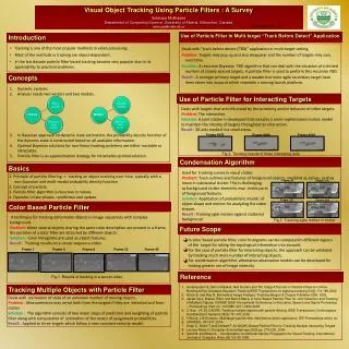 Visual Object Tracking Using Particle Filters : A Survey Satarupa Mukherjee Department of Computing Science, University