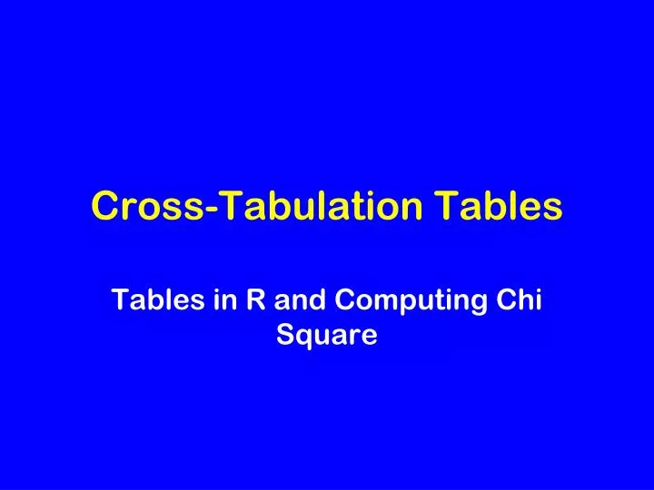 cross tabulation tables