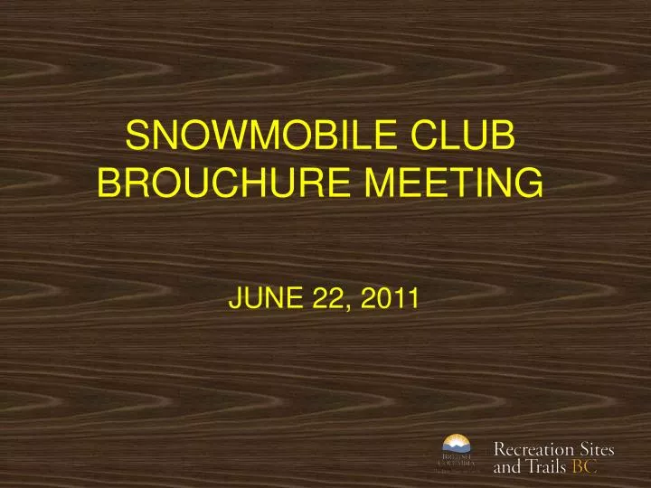 snowmobile club brouchure meeting