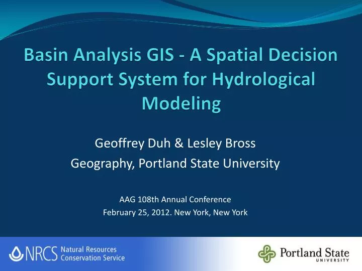 basin analysis gis a spatial decision support system for hydrological modeling