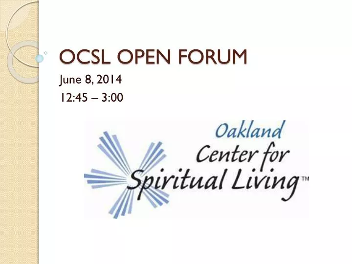 ocsl open forum