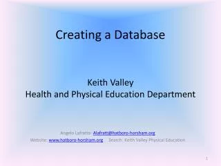 Creating a Database