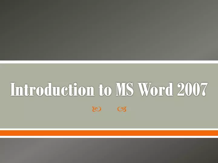 introduction to ms word 2007