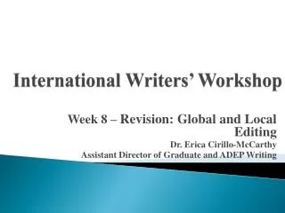 International Writers’ Workshop